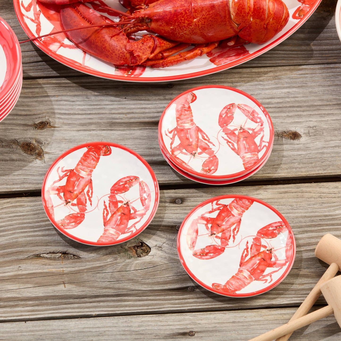 Beach House Lobster Canape Plates - Set of 4