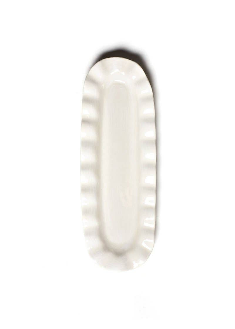 Signature White Ruffle Skinny Tray