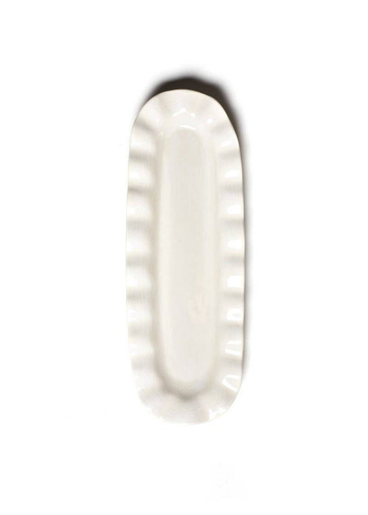 Signature White Ruffle Skinny Tray