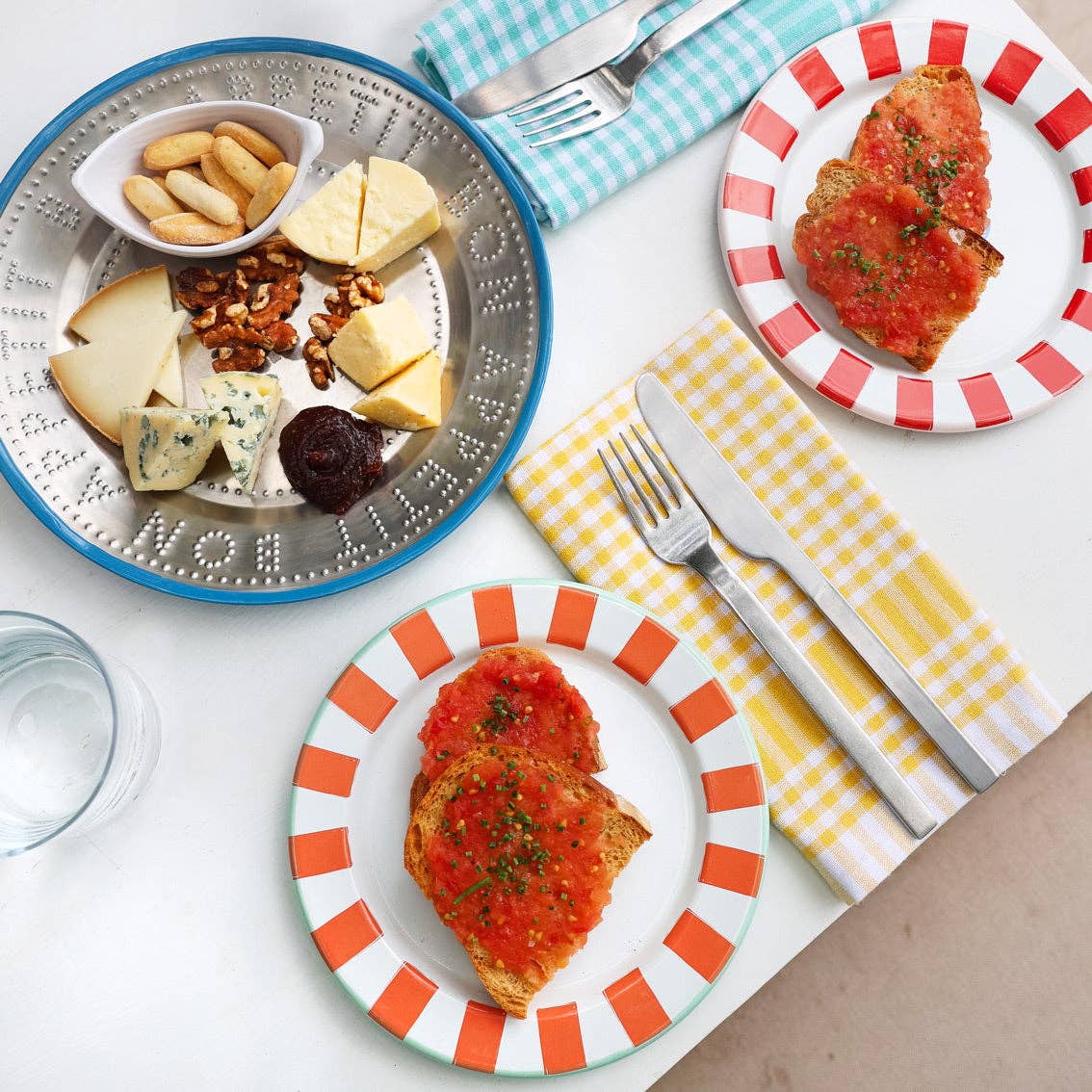 Blue Stainless Steel Reusable Plate | 25cm | Picnic |Summer|