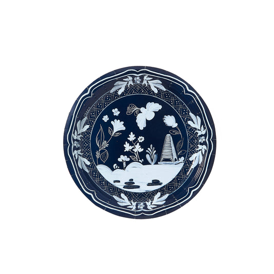 Beachside Pavilion Salad and Dessert Plates 8 per pack: Navy & Sky