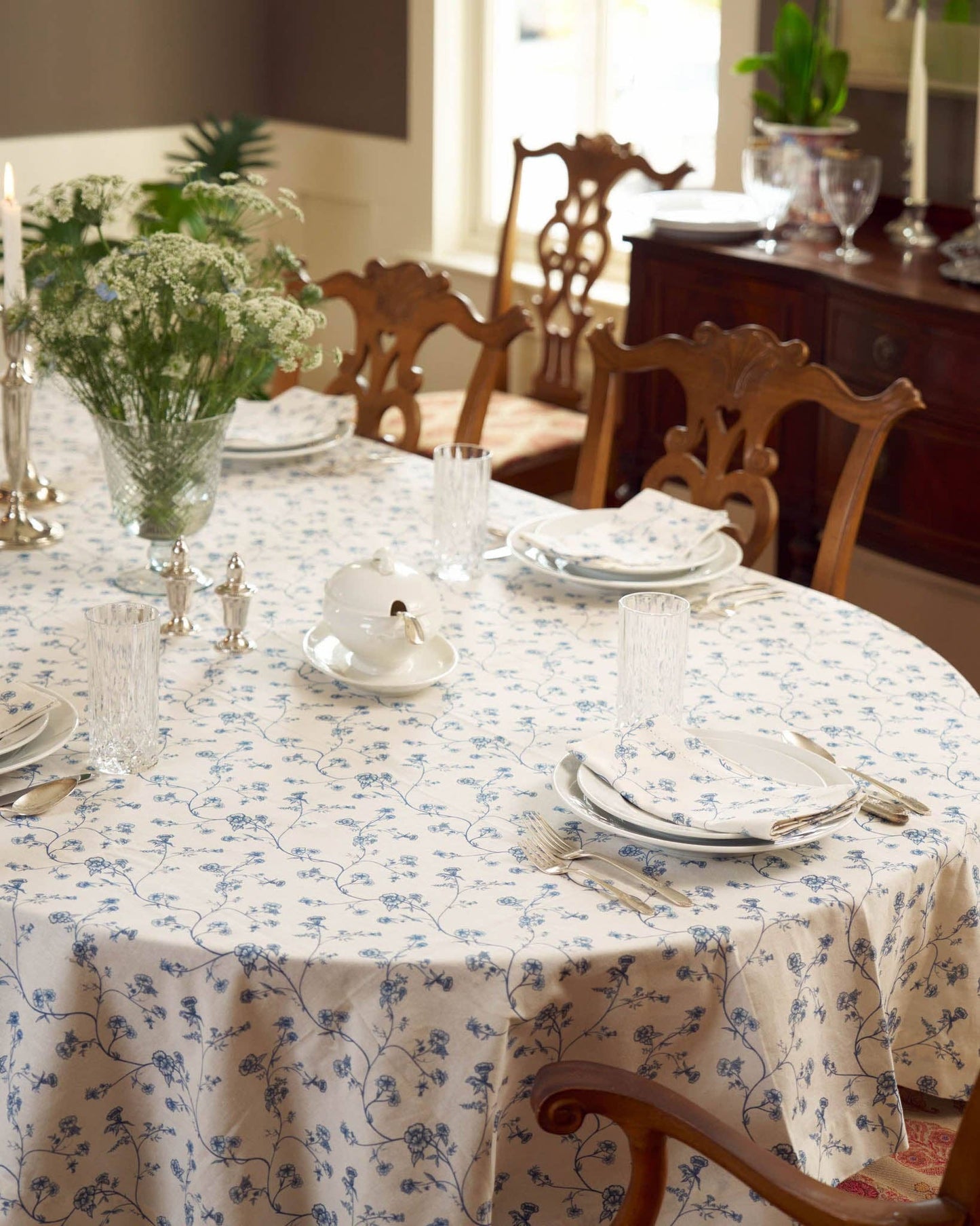 Delft Blue Dinner Napkins, Set of Four, Coastal Table Decor