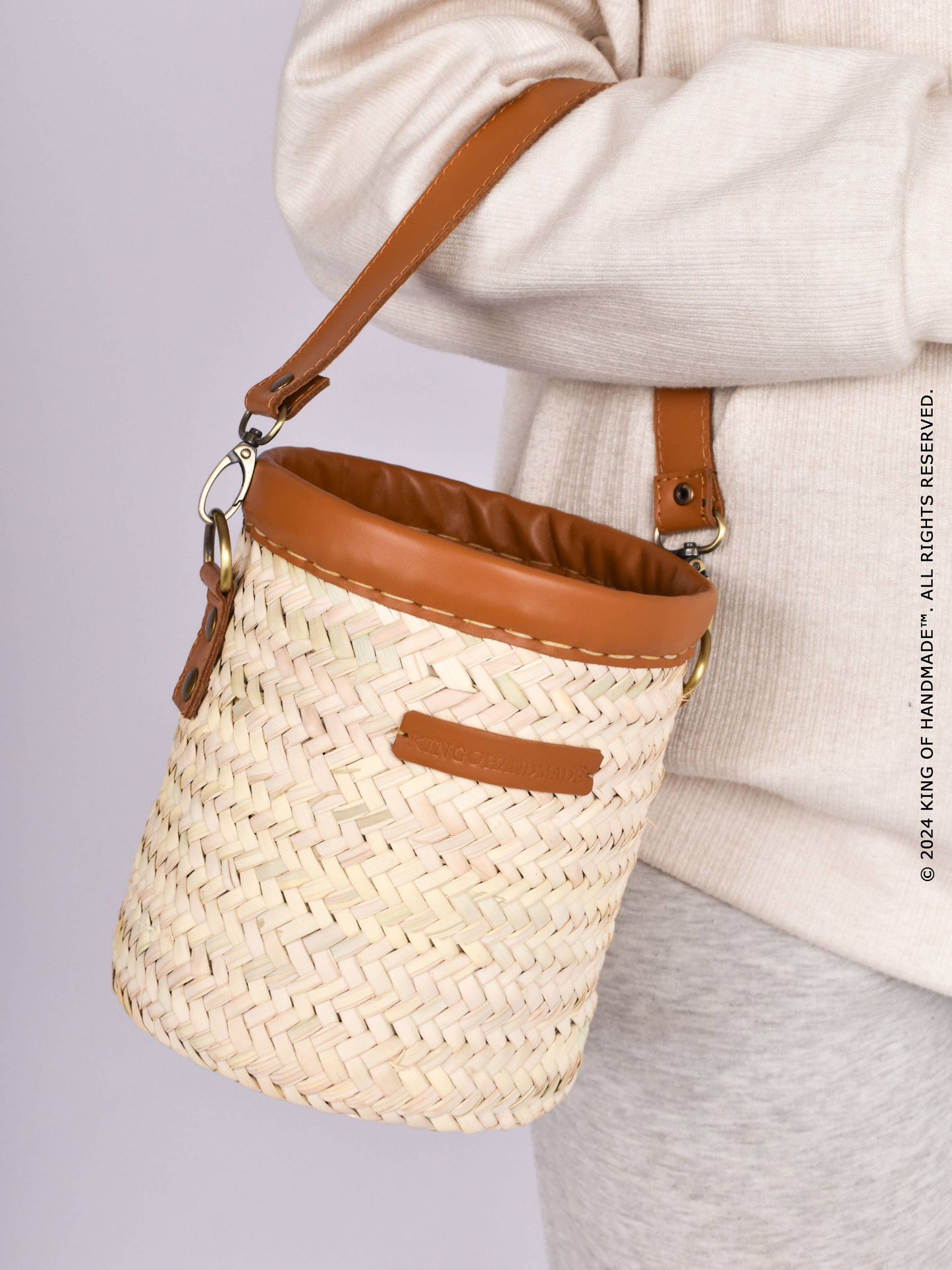 Leather Bucket Bag - Stylish Summer Purse and Handbag