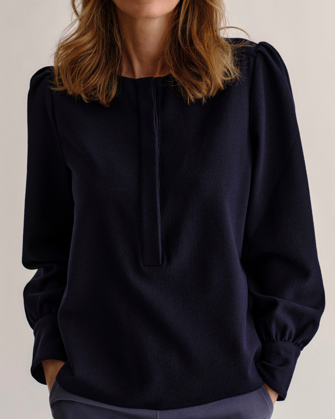Sage Top-Dark Navy