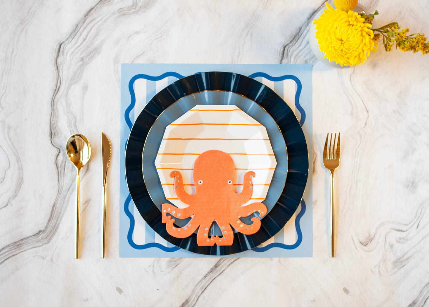 Brilliant Blue Paper Placemats