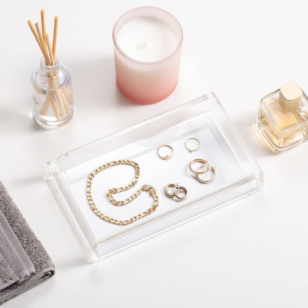 Guest Towel Acrylic Tray | Hamptons White