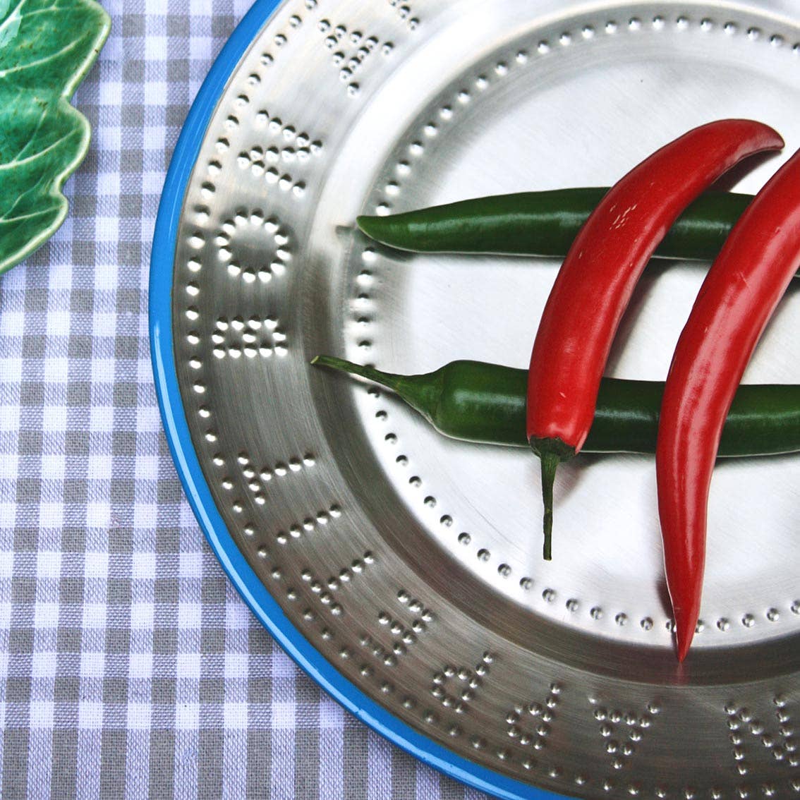 Blue Stainless Steel Reusable Plate | 25cm | Picnic |Summer|