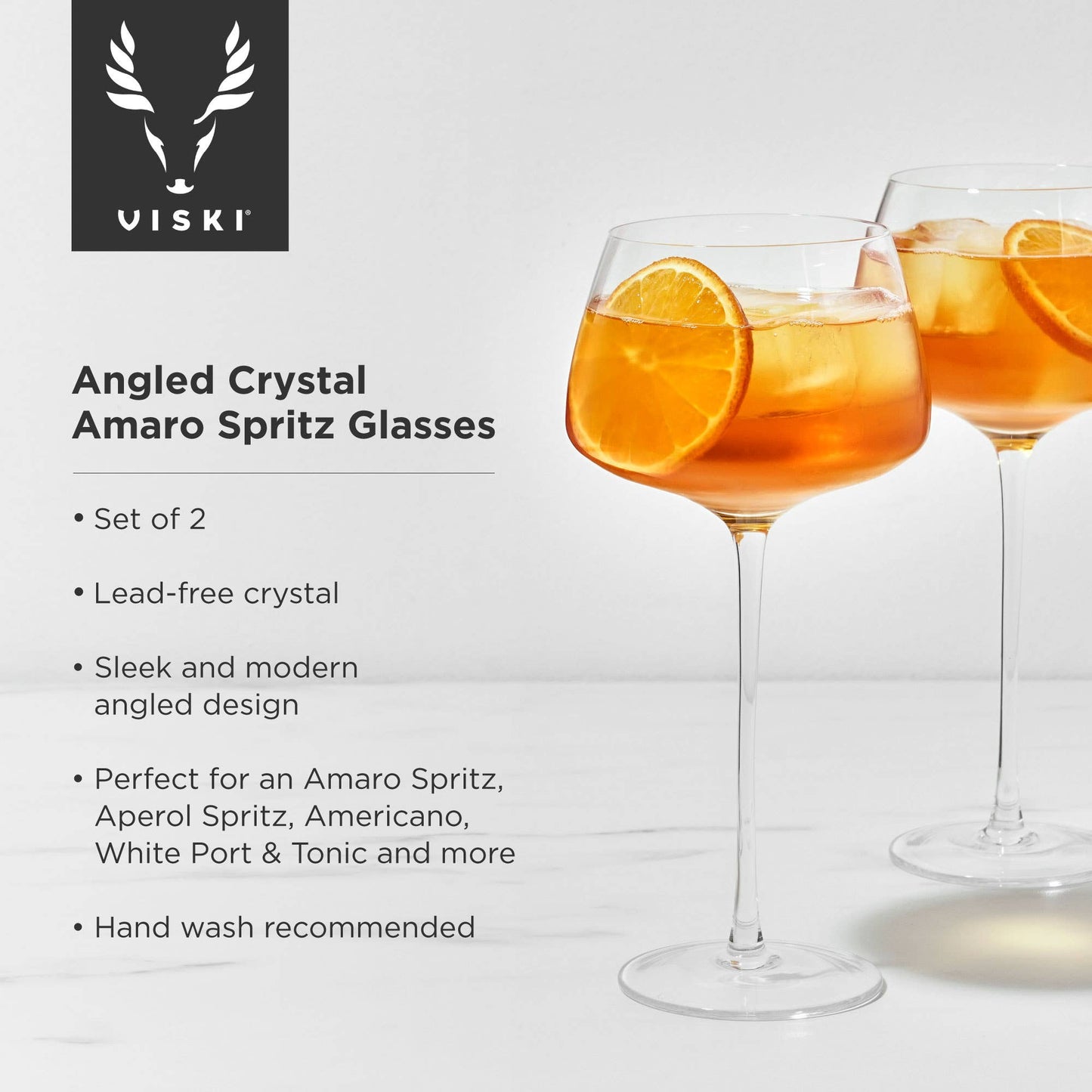Raye™ Angles Crystal Stemmed Amero Spritz Glasses - Set of 2