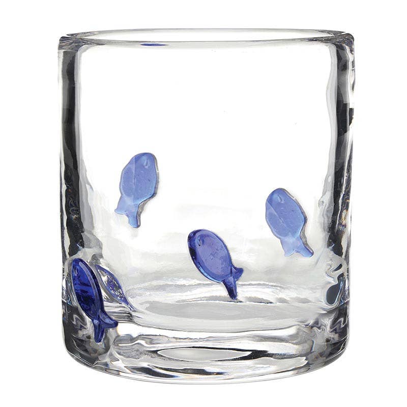 DOF Icon Glass - Fish: 16 oz, 4" h