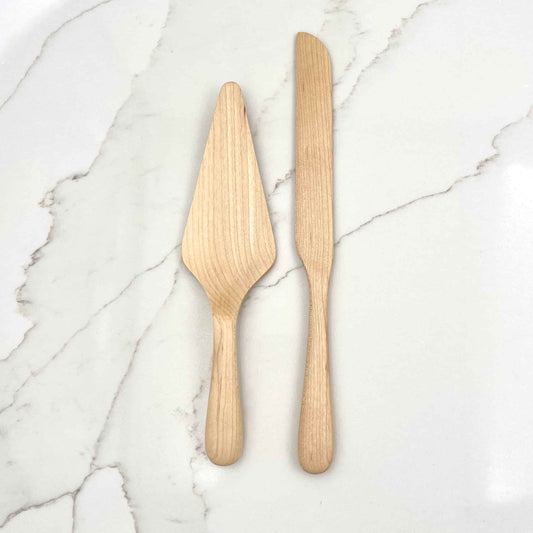 Maple Cake Server Set