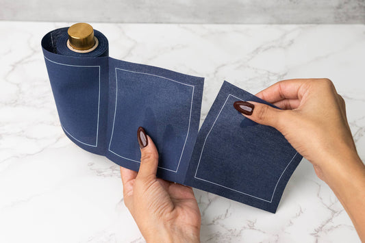 Navy Blue Midnight City Luxury Roll of Disposable Cotton Cocktail Napkins