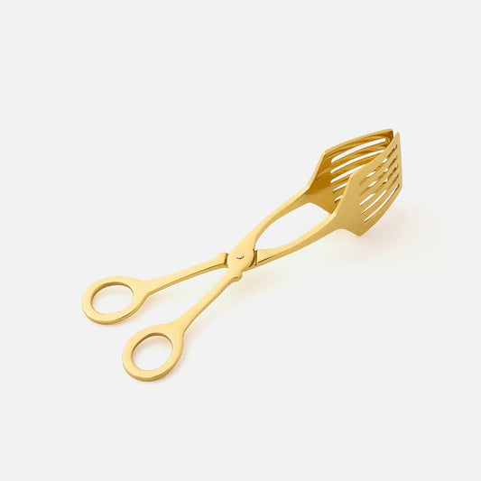 Zena Brass Serving Tongs - Polished Gold