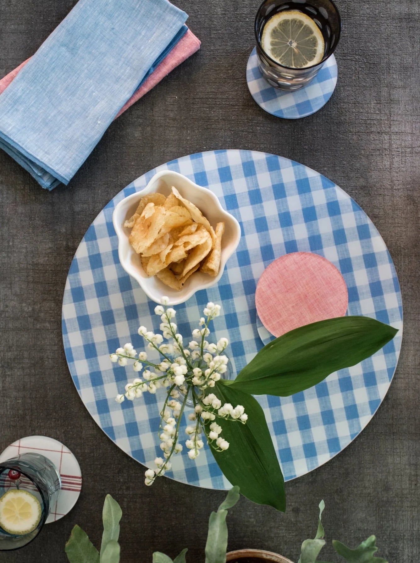 Mack Blue Gingham Placemat