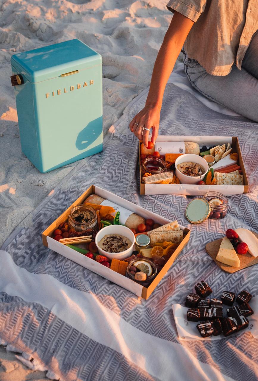 Drinks Box in Bazaruto Blue with Leather Sling