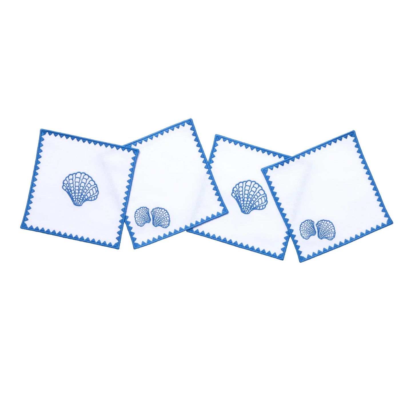 Cailini Coastal x Centre Pointe Aria Cocktail Napkins - Set of 4 in Provence Blue & White
