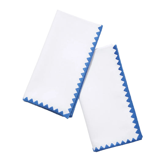 Cailini Coastal x Centre Pointe Isadora Dinner Napkin - Set of 2 in Provence Blue & White
