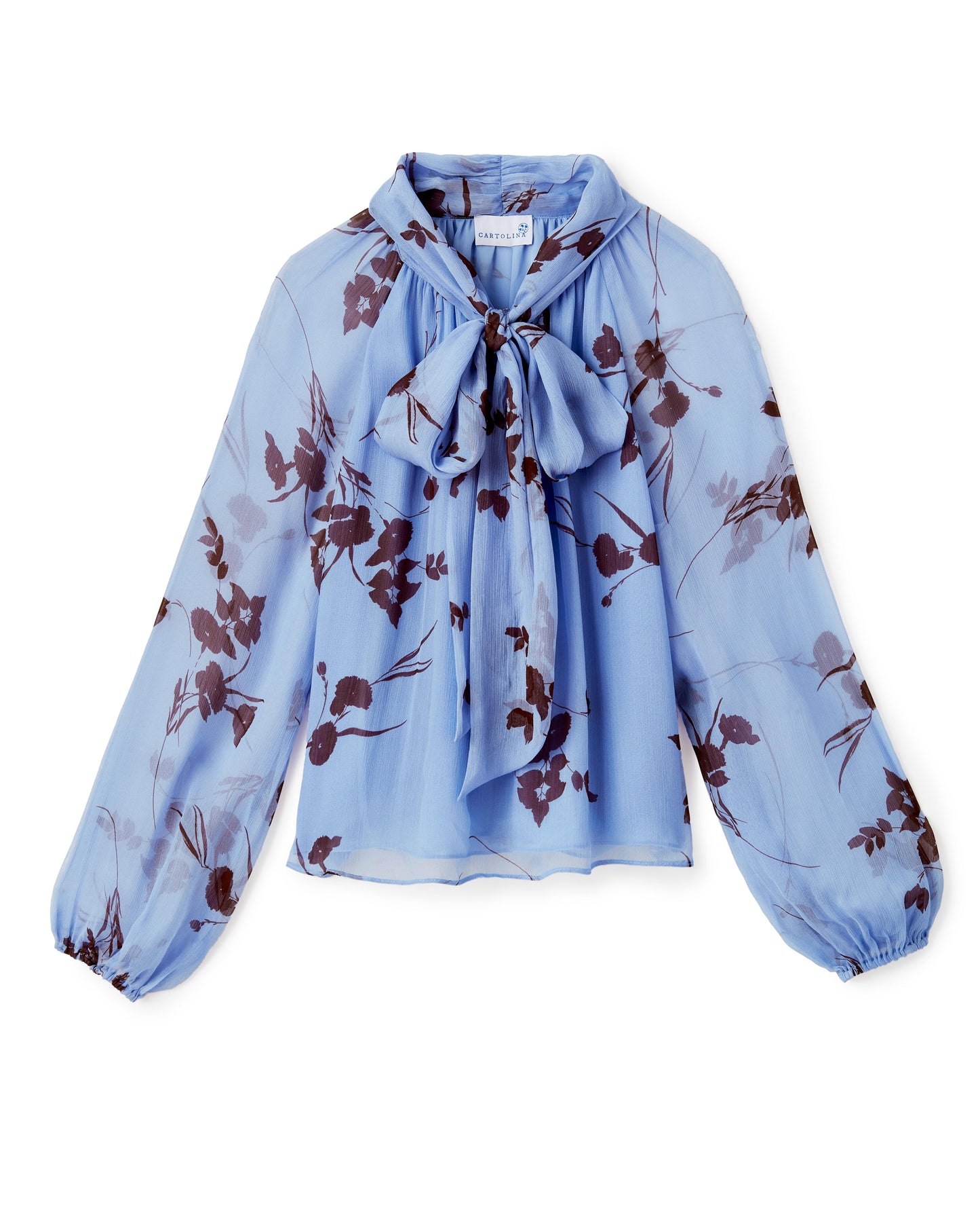 Alma Long Sleeve Blouse-Upstate Floral In Blue Mist