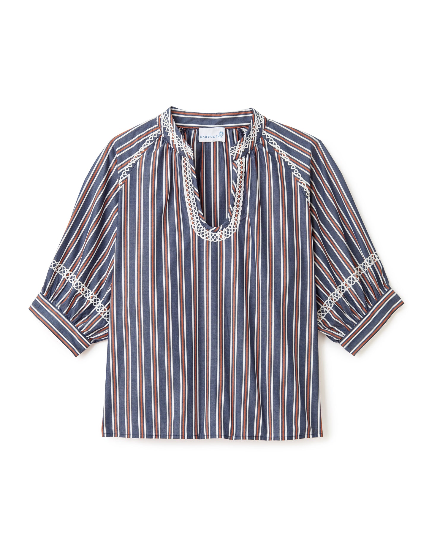 Eleanor Top-Cartolina Navy Stripe