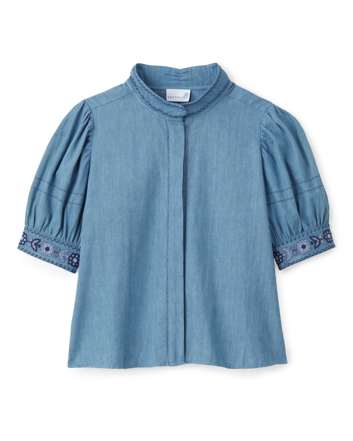 Peggy Blouse-Washed Blue Chambray