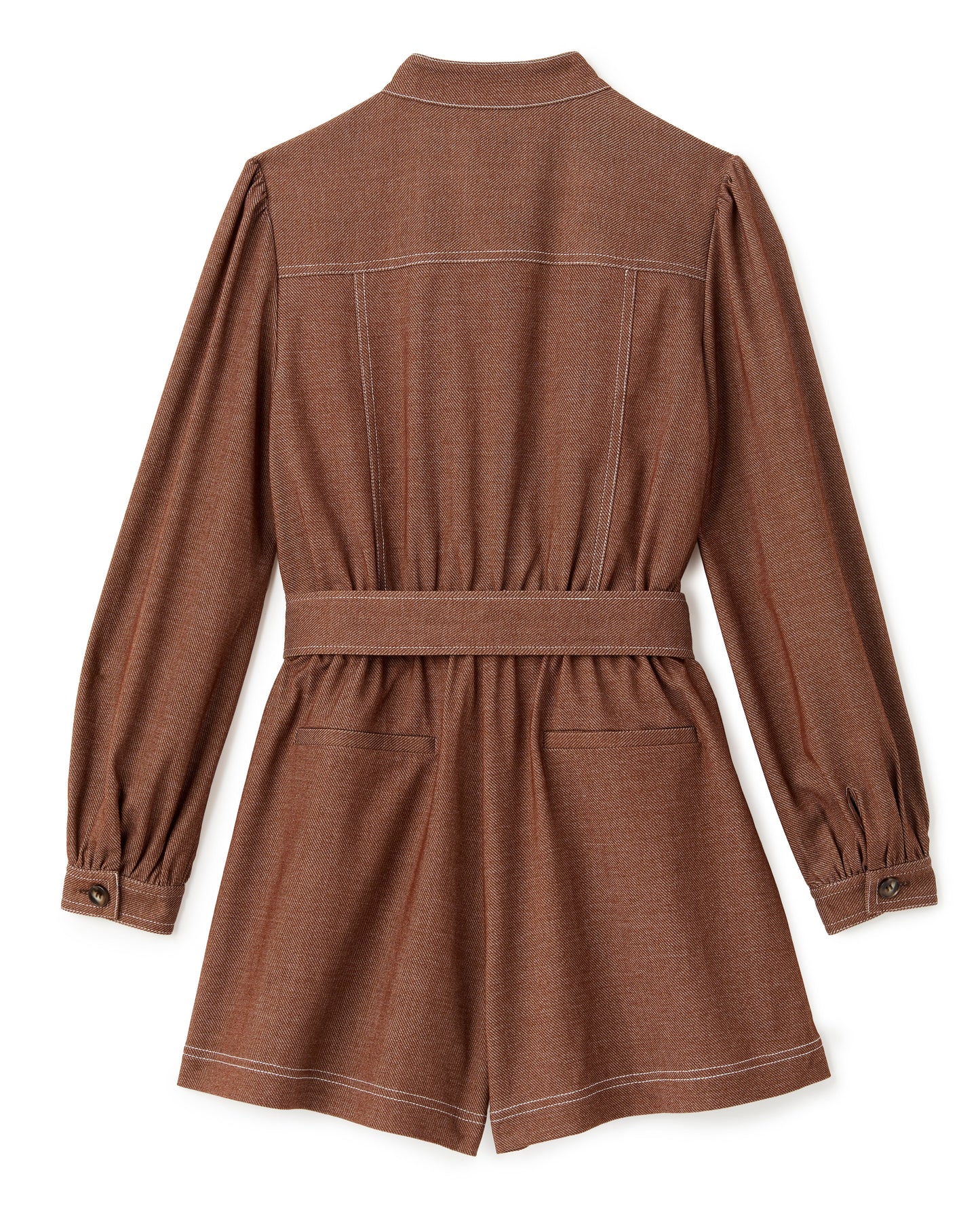 Rachel Long Sleeve Romper-Mocha