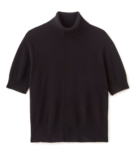 Belle Short Sleeve Turtleneck-Noir
