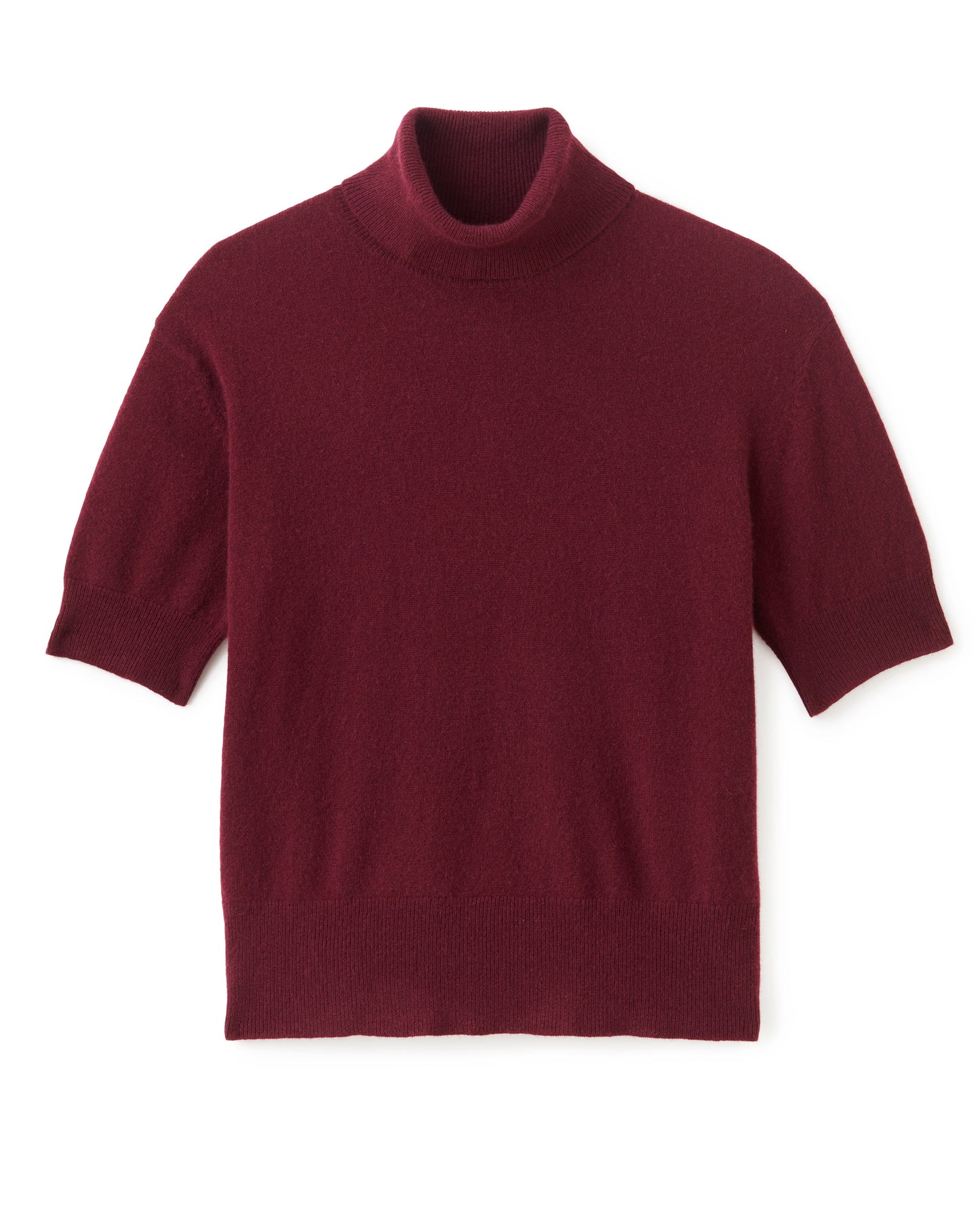 Belle Short Sleeve Turtleneck-Wine