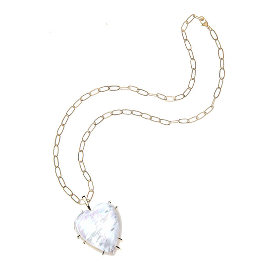 LOVE Carry Your Heart in Mother of Pearl Pendant Necklace