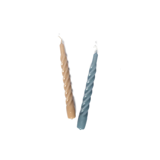 Taupe Twisted Gloss Candles - Set of Two