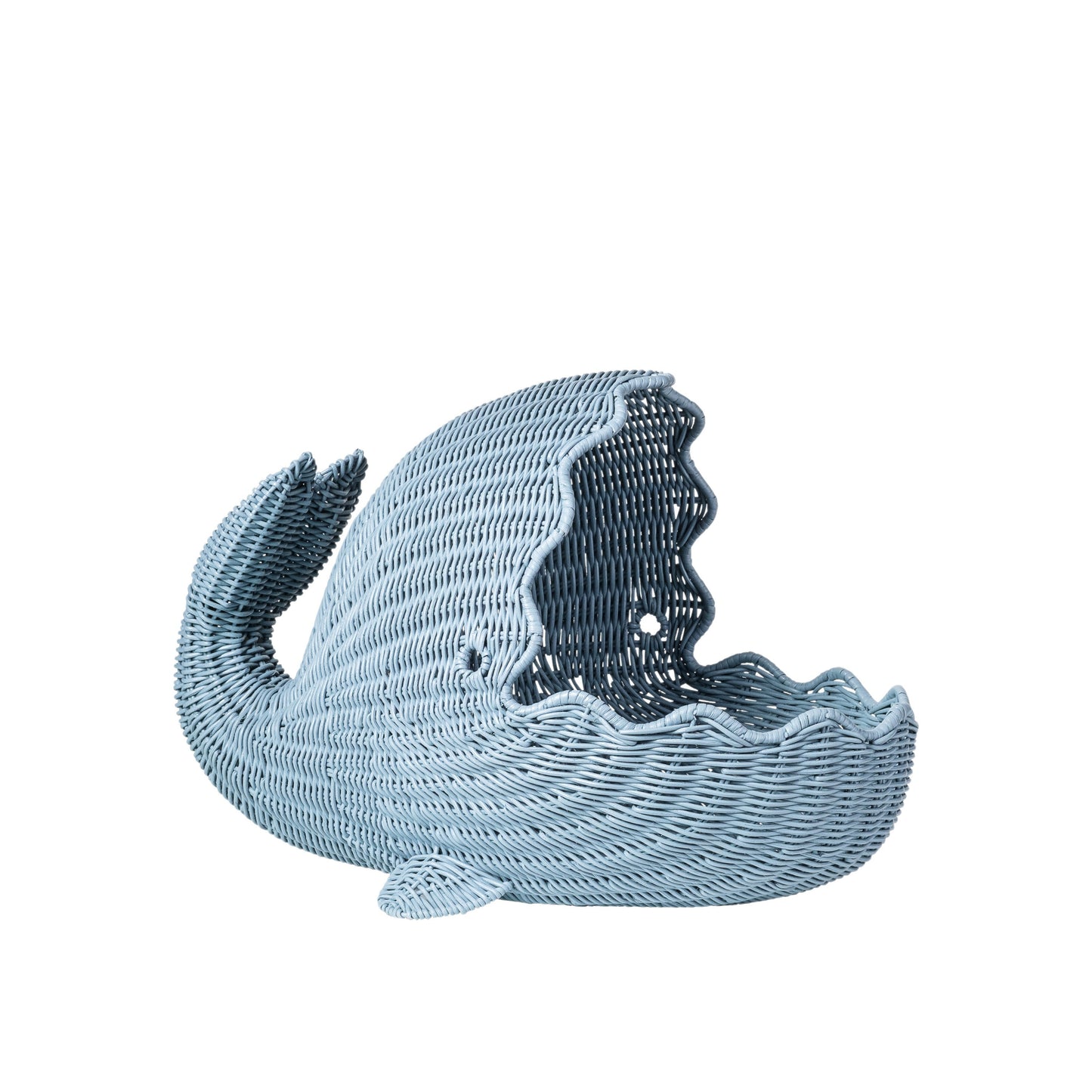 Blue Woven Whale Storage Baskets - Set of 3