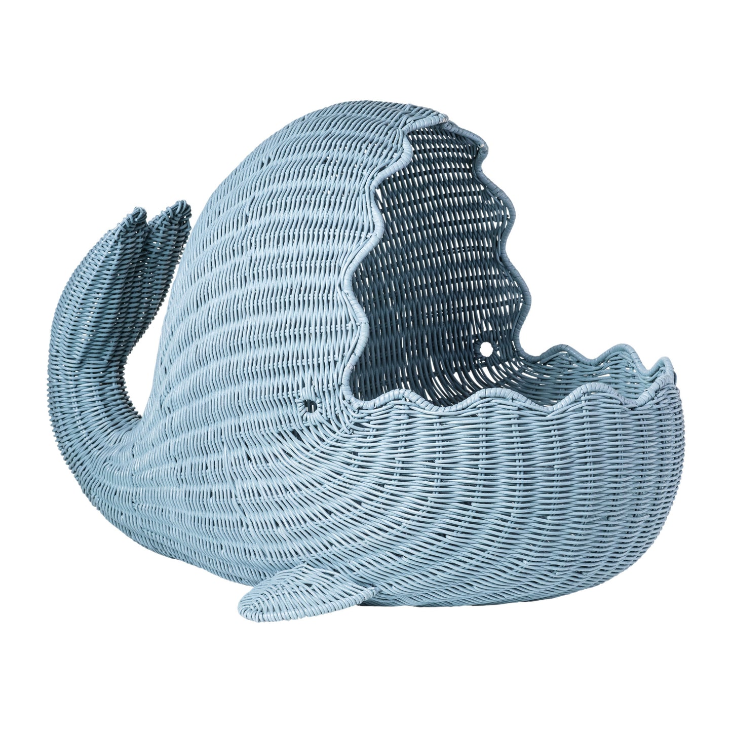 Blue Woven Whale Storage Baskets - Set of 3