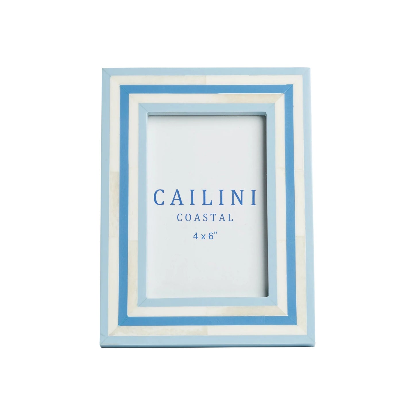 Nantucket Stripe Bone Photo Frame - 4" x 6"