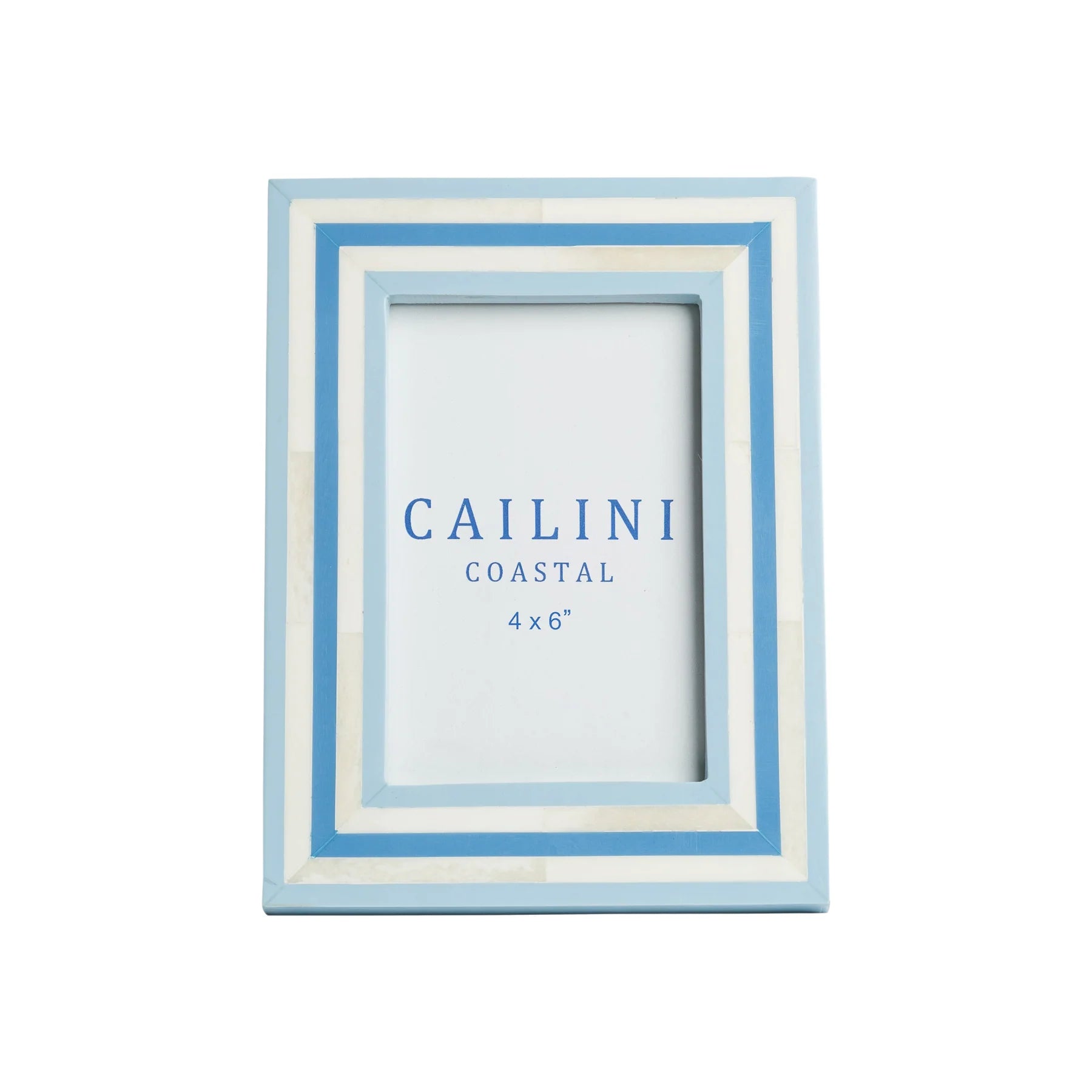 Nantucket Stripe Bone Photo Frame - 4" x 6"