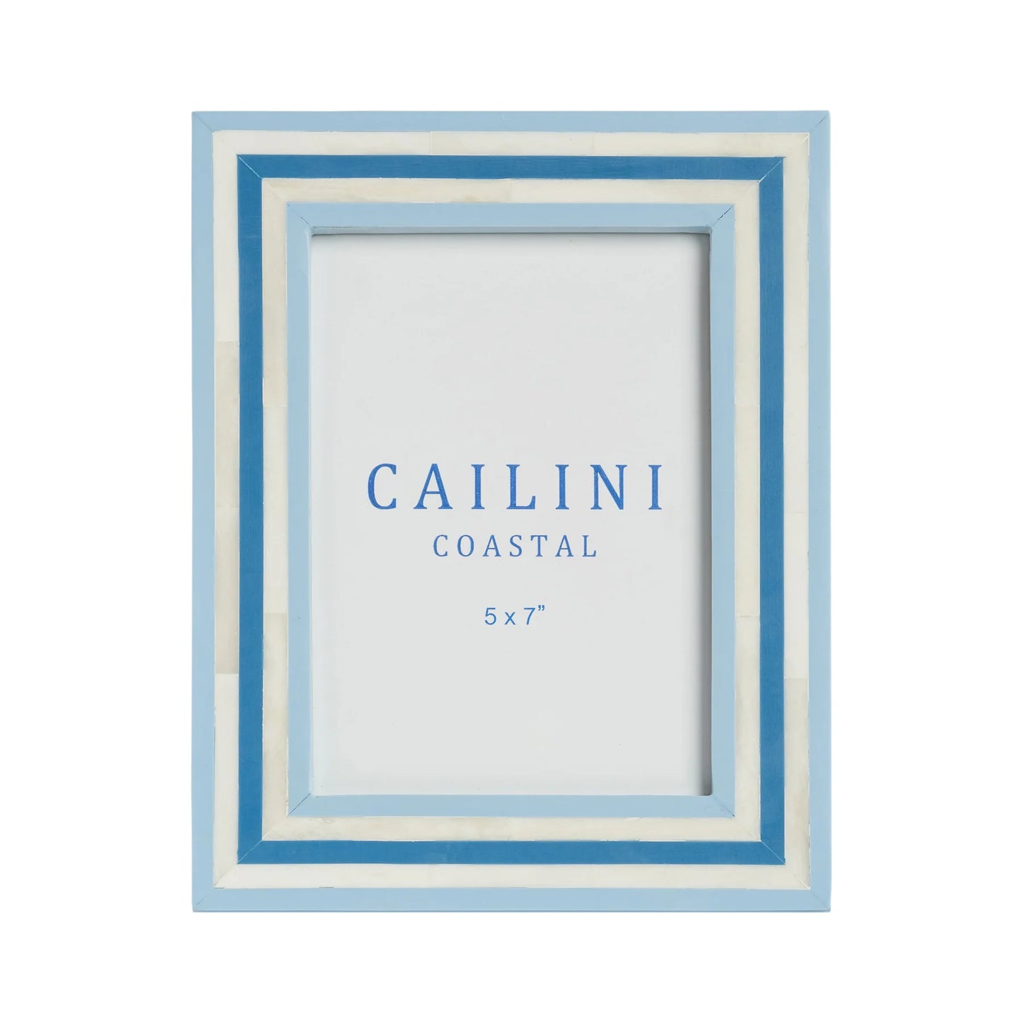 Nantucket Stripe Bone Photo Frame - 5" x 7"