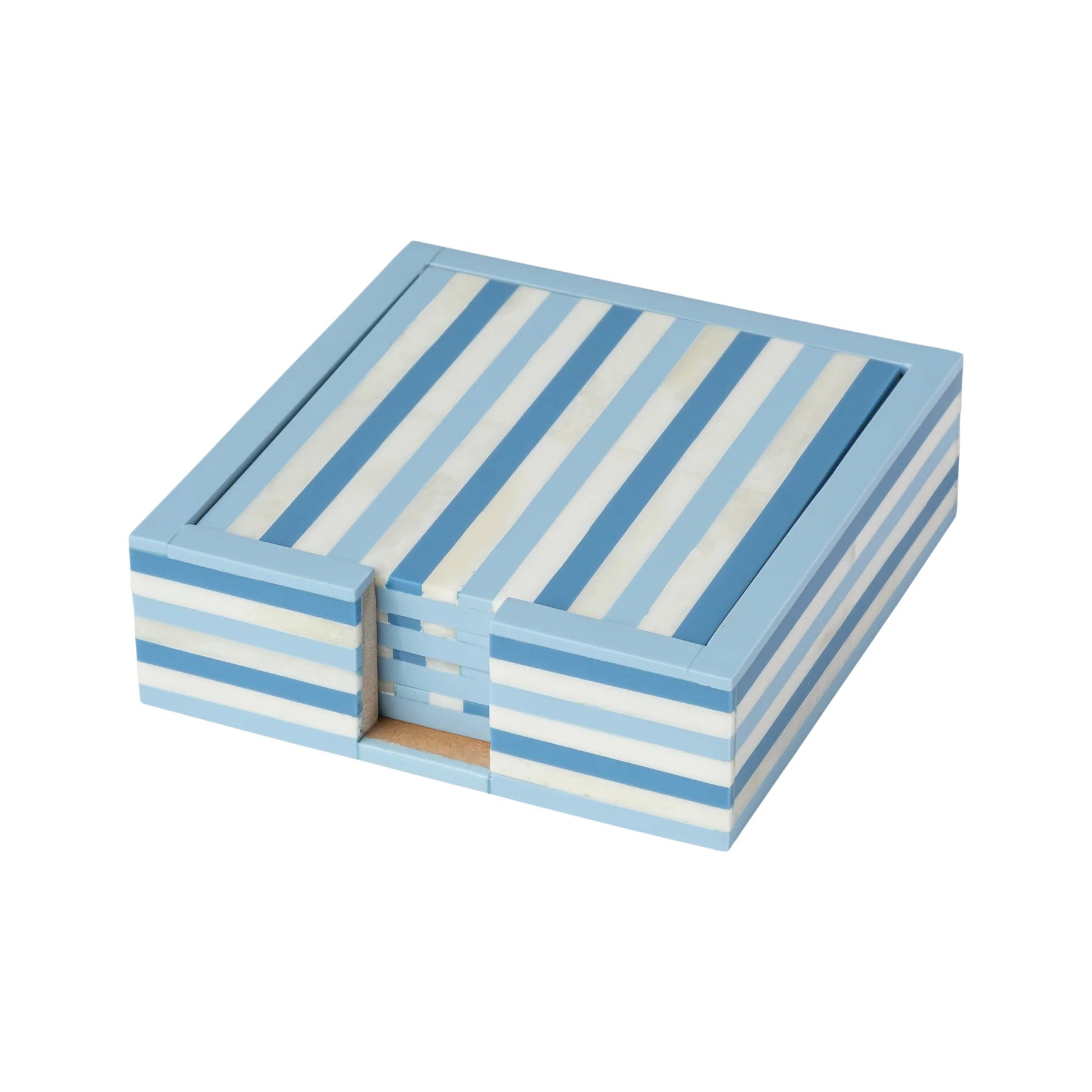 Nantucket Stripe Bone Coasters - Set of 4