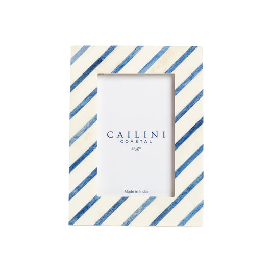 Hatteras Stripe Bone Photo Frame - 4" x 6"
