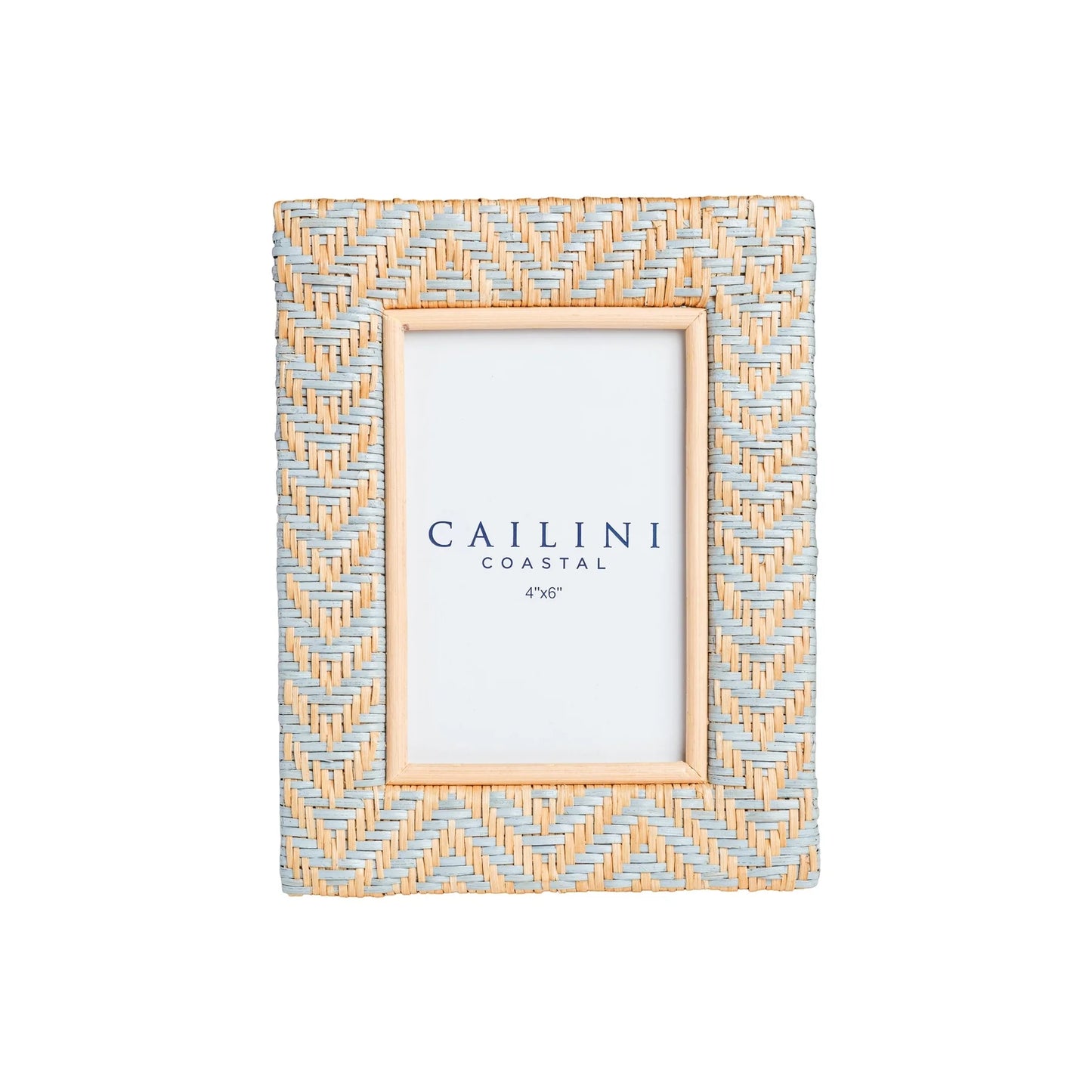 Costa Chevron Rattan Photo Frame - 4" x 6"