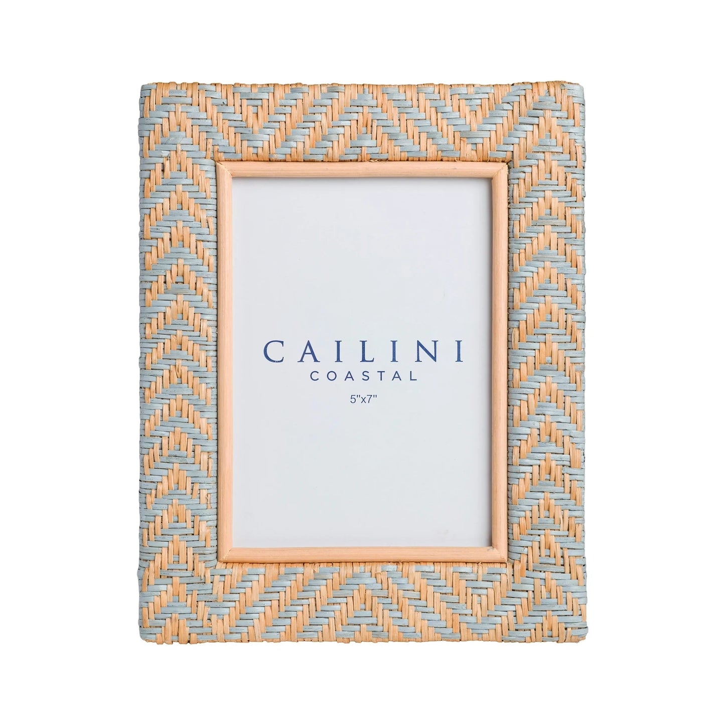 Costa Chevron Rattan Photo Frame - 5" x 7"
