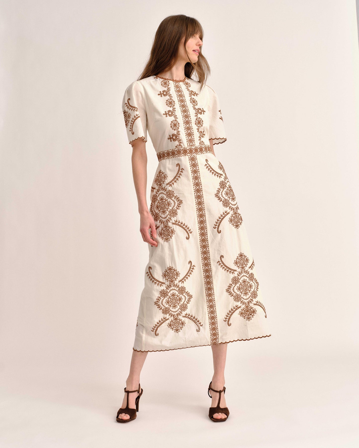 Bobbi Midi Dress-Ivory