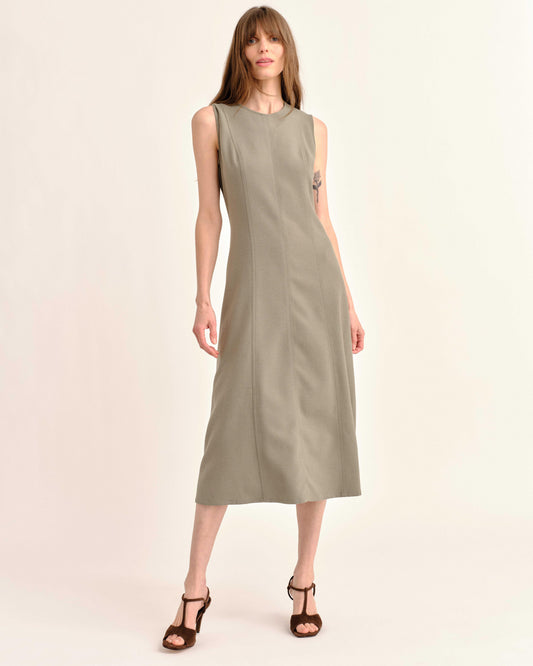 Rain Midi Dress-Moss