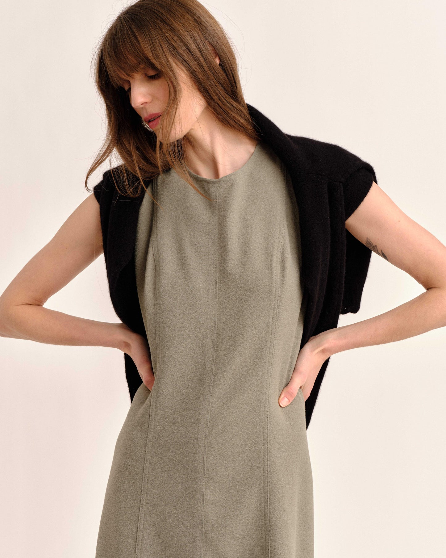 Rain Midi Dress-Moss