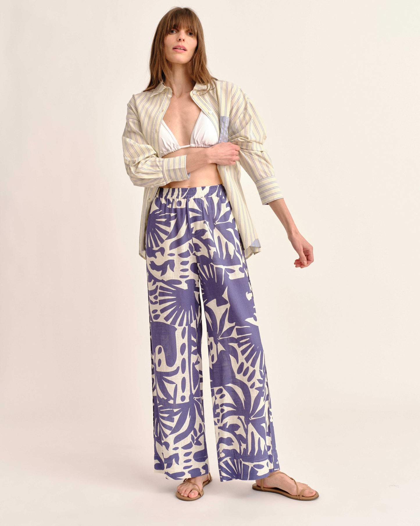 Mia Pant-Parrish Geo Print-Coastal Indigo