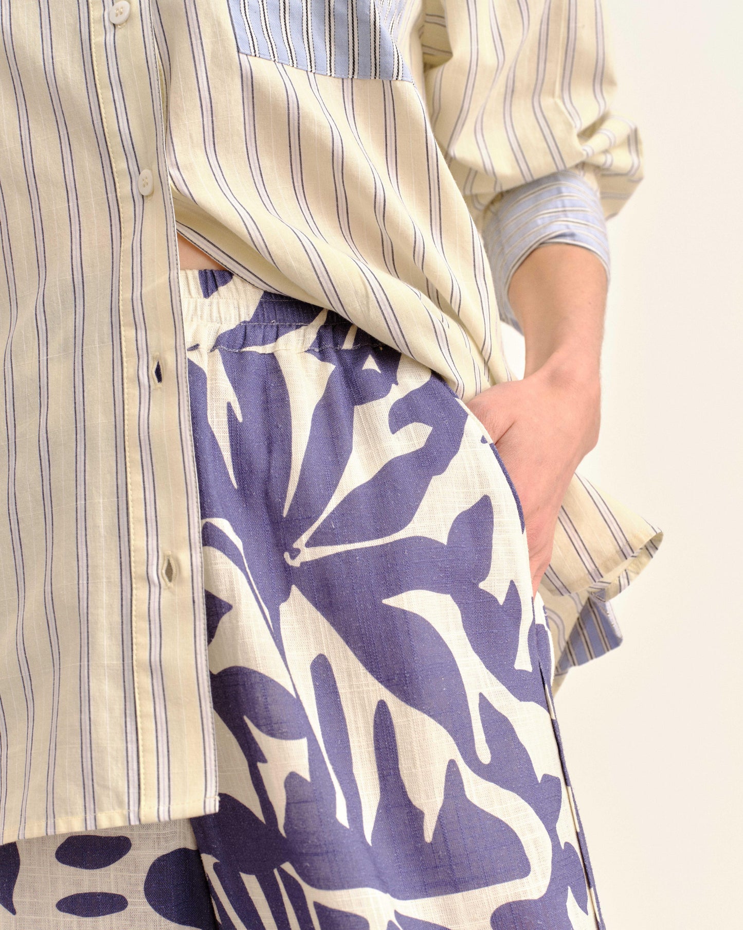 Mia Pant-Parrish Geo Print-Coastal Indigo