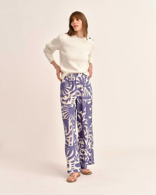 Mia Pant-Parrish Geo Print-Coastal Indigo