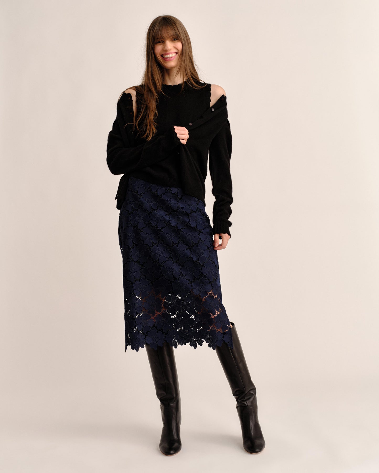 Mulberry Midi Skirt-Midnight Blue