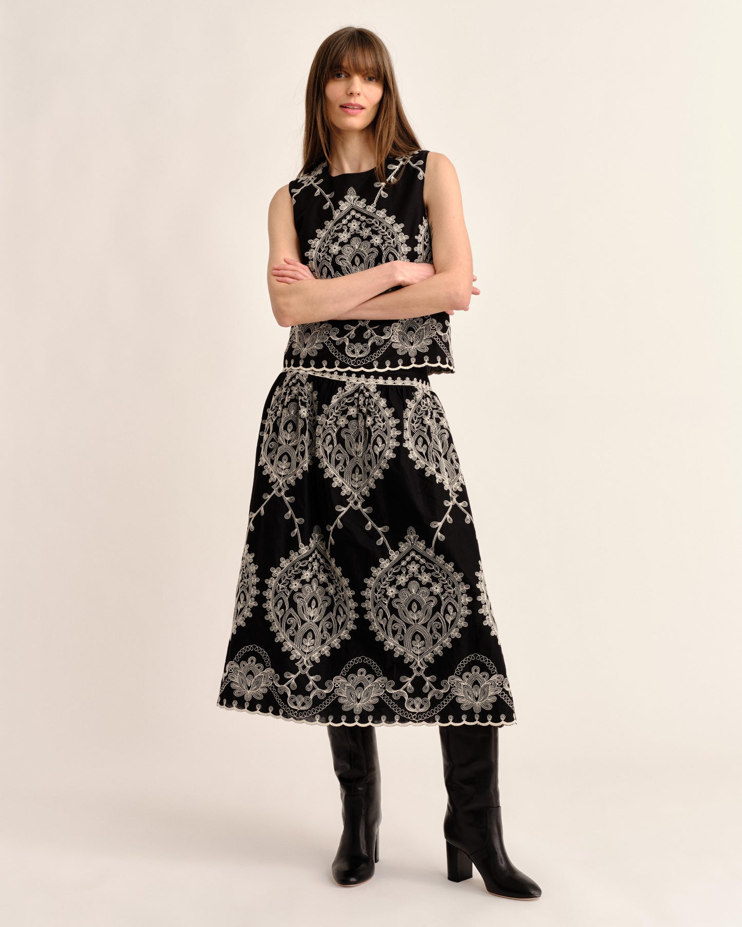 Georgia Midi Skirt-Noir
