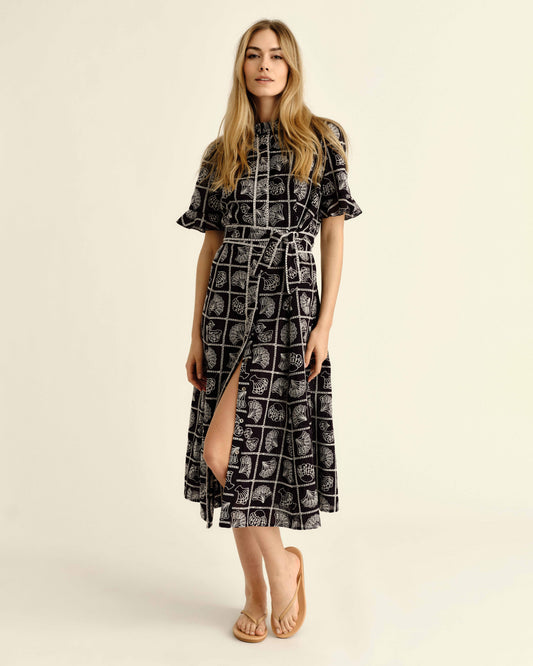 Aria Midi Dress-Midnight Blue