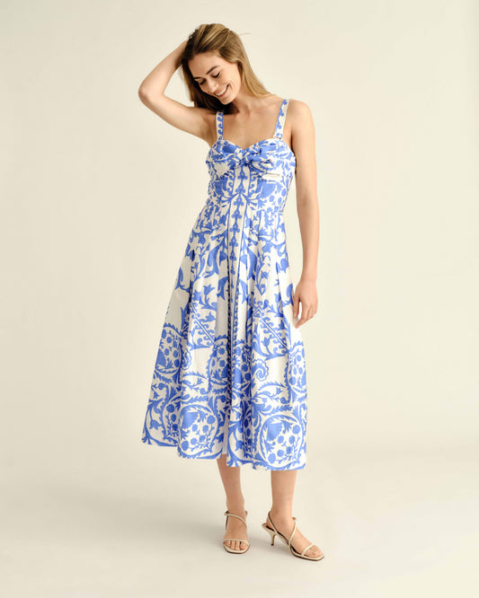 Ingrid Dress-Faraway Print-Provence Blue