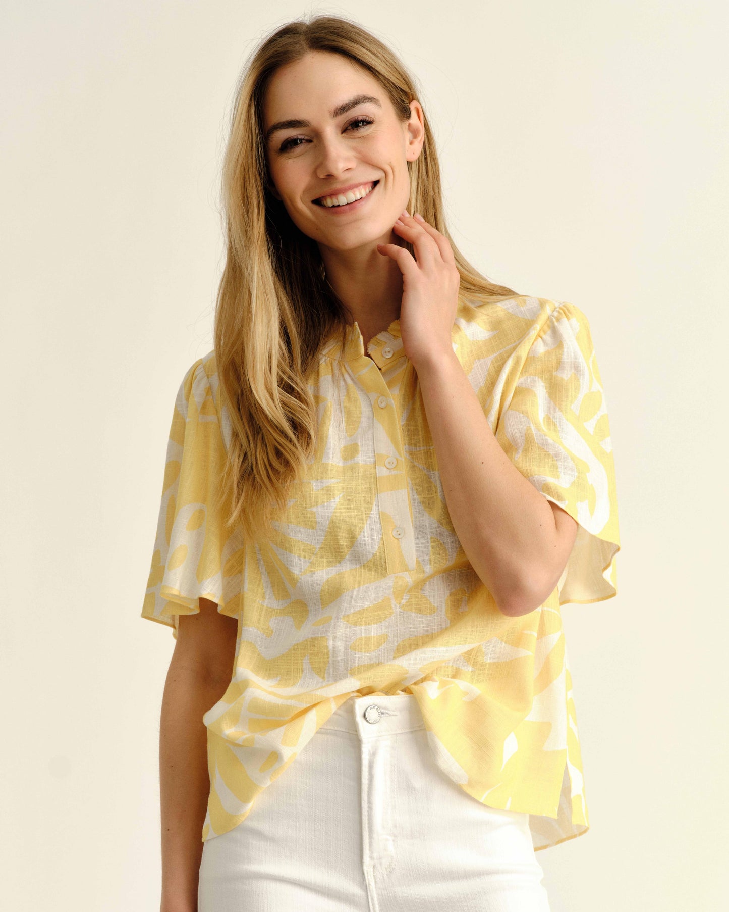 Emery Top-Parrish Geo Print-Banana