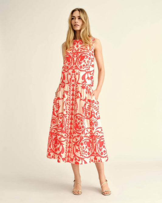 Georgia Skirt-Faraway Print-Poppy