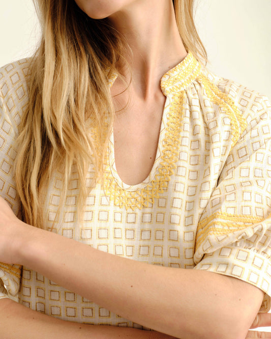 Eleanor Top-Seaglass Print-Ivory